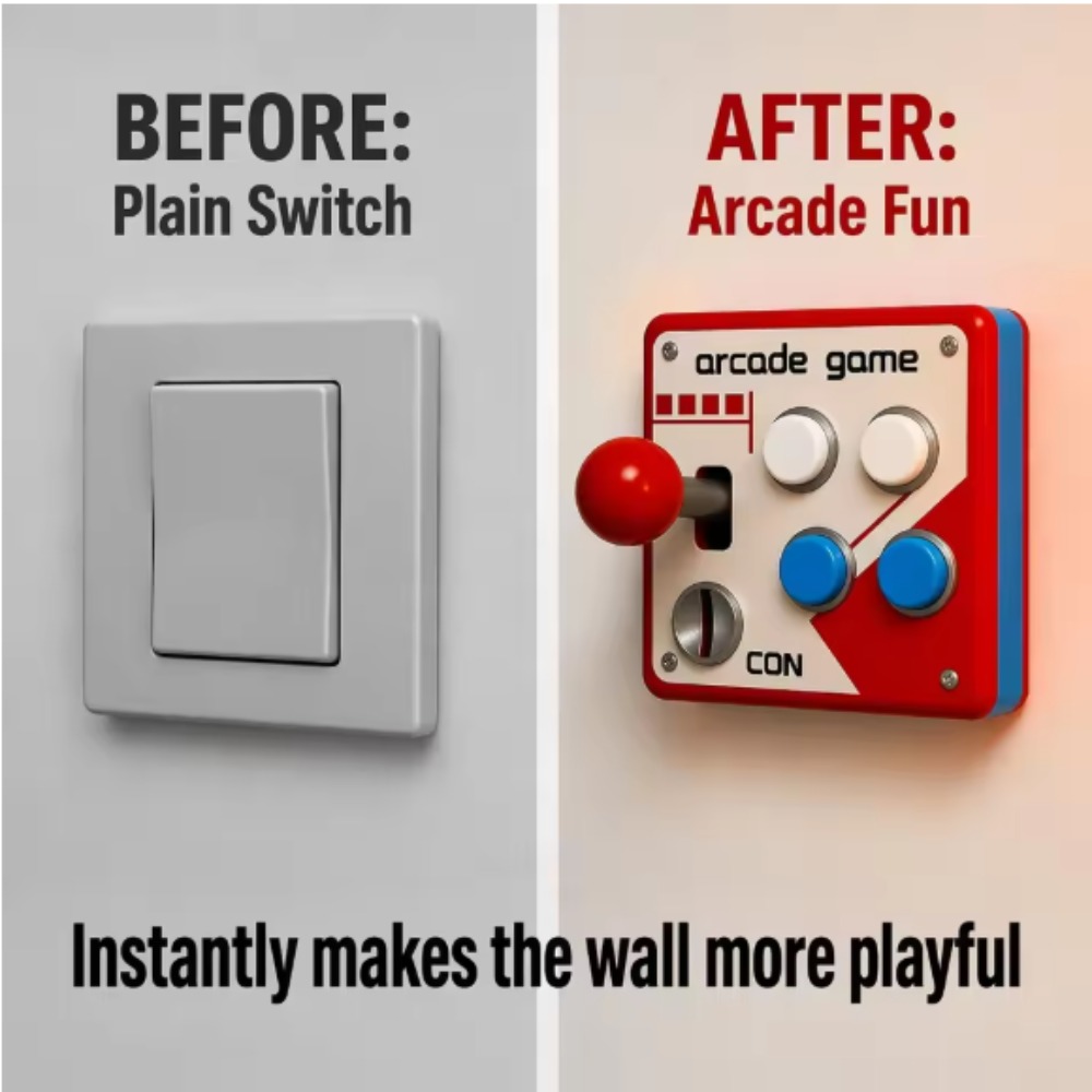 Gaming Accessories Bedroom - Retro Arcade Joystick Schalterplatten-Abdeckung, Bohrfreie 3D-Gedruckte