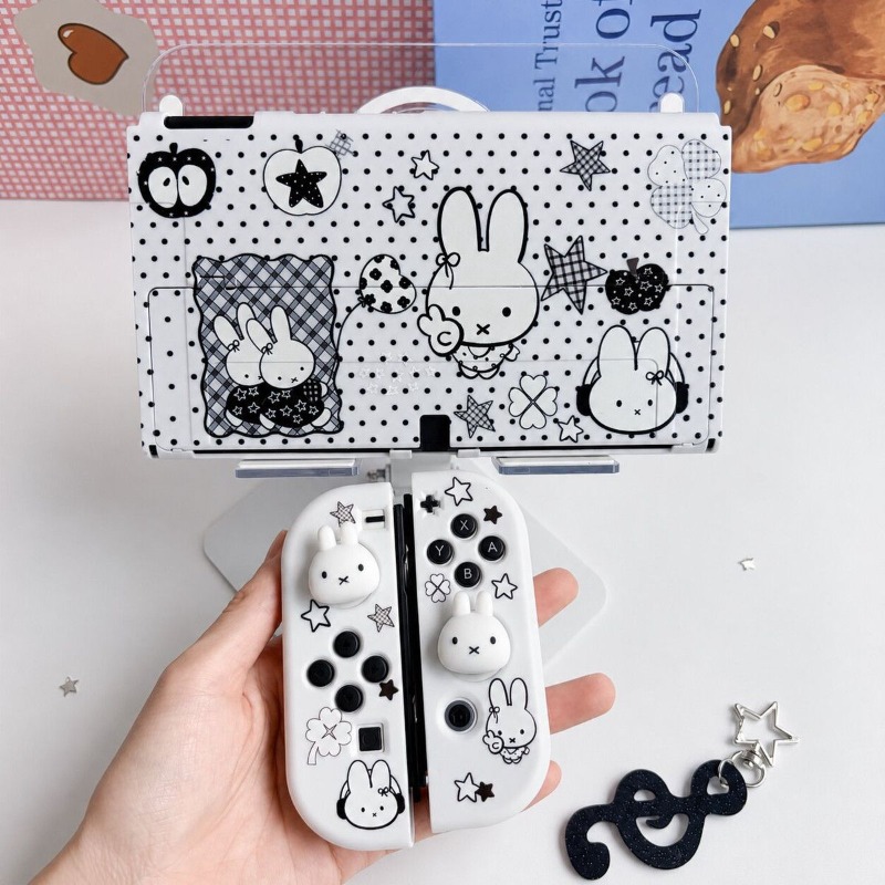 Gaming Accessories Cute - Niedliche Miffy-Schutzhülle für Nintendo Switch OLED,