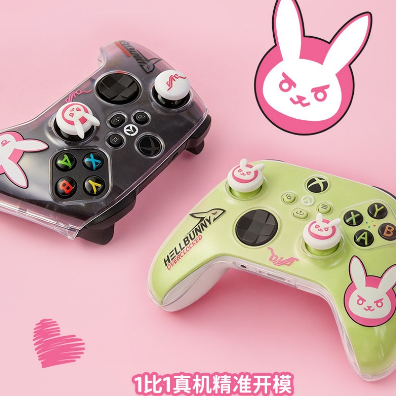 Gaming Accessories Joystick - Xbox-Spielcontroller-Schutzhülle und Joystick-Kappen, Daumenstick-Kappen im D.Va-Häschen-Design,