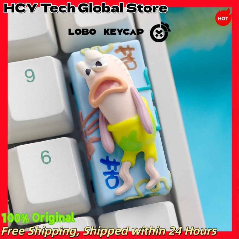 Gaming Accessories Cute - Gelber Schwamm Anime-Style Misfortune Fish Tastenkappe