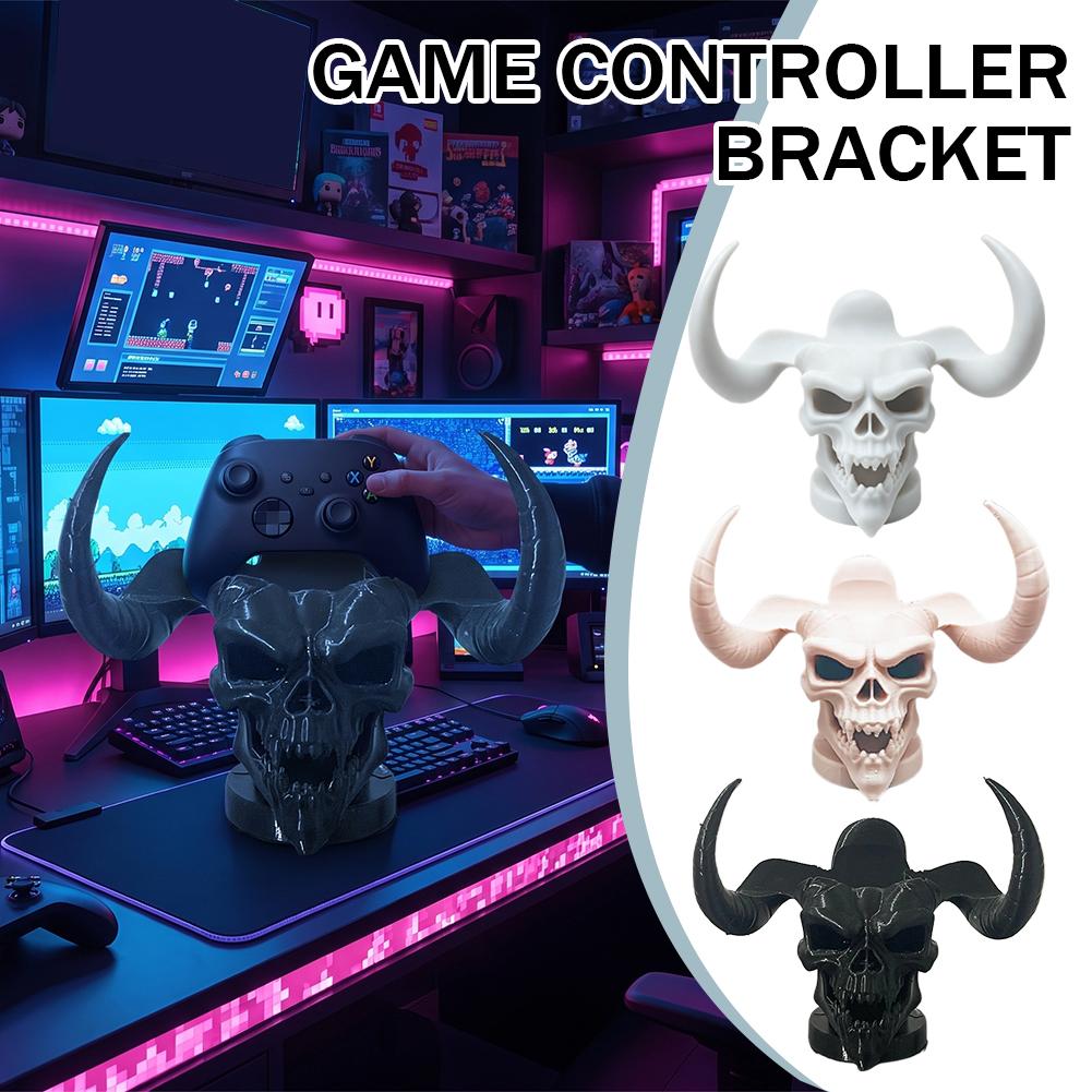 Gaming Accessories Bedroom - Einzigartiger Teufelsschädel-Horn-Controller-Halter Schreibtisch-Organizer-Ständer für PS5 PS4
